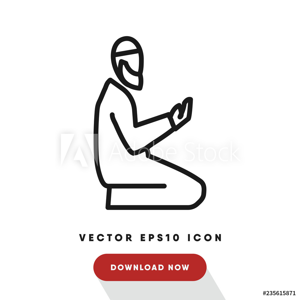 1000x1000 Photo Art Print Namaz Islamic Prayer Vector Icon