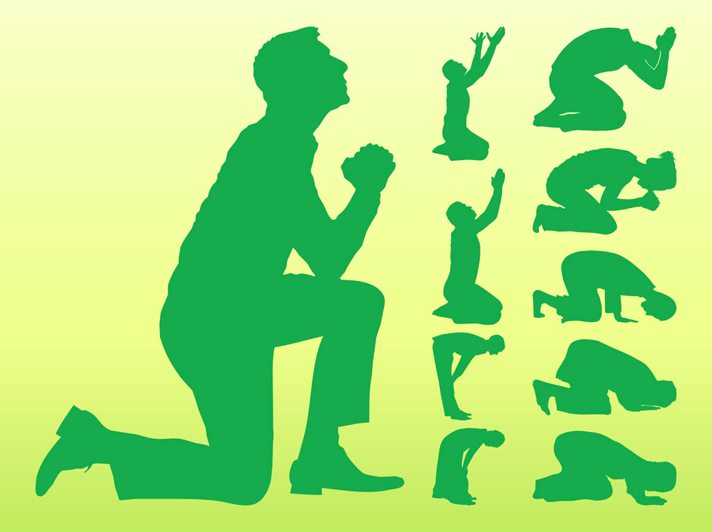 1024x765 Praying People Silhouettes Vector Art Graphics