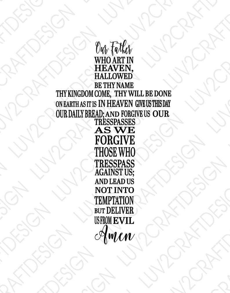 794x1011 Svgpngjpg Cross The Lords Prayer Vector Art Saying Cut Etsy