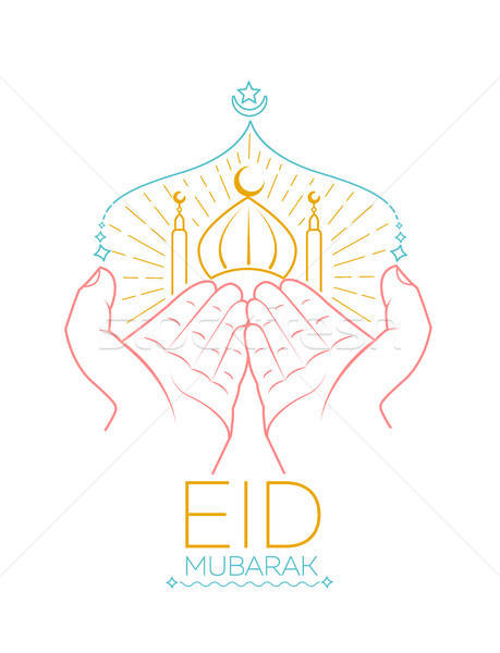 459x600 Icon Eid Mubarak Prayer Vector Illustration Olena Siedykh