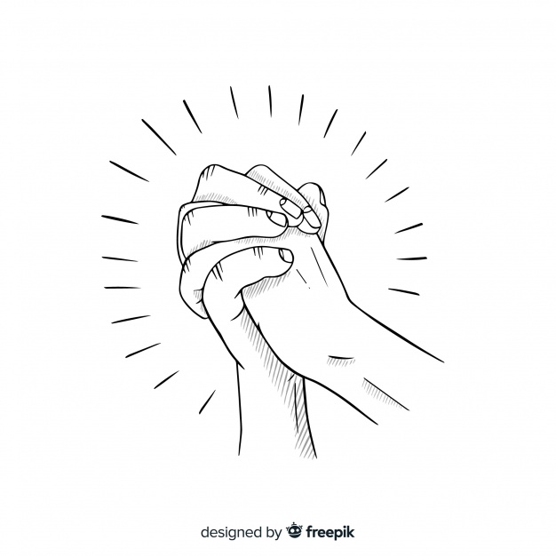 626x626 Hand Drawn Praying Hands Background Vector Free Download