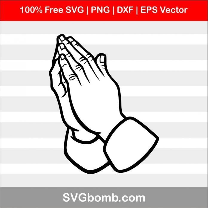 696x696 Prayer Hand Praying Dxf Cricut Silhouette Cameo Free Cut