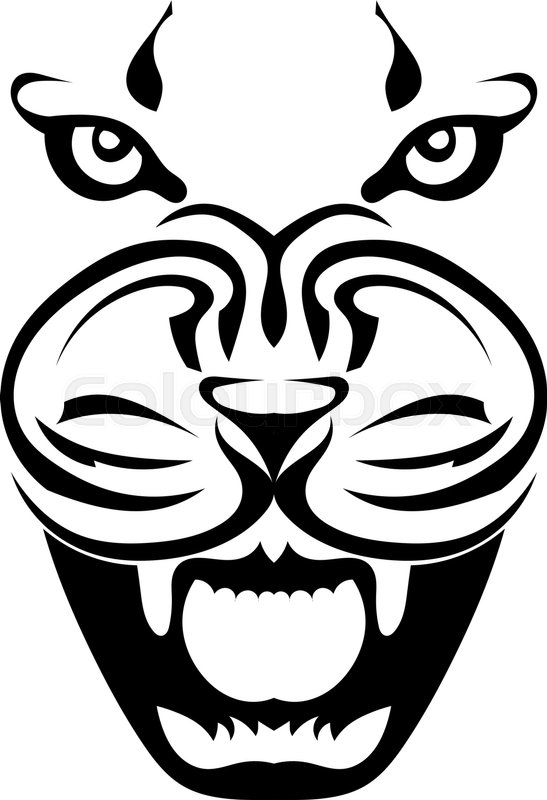 Silhouette Of A Face Of A Tiger In Stock Vector Colourbox 547x800 Silhouette Of A Face Of A Tiger In Stock Vector Colourbox