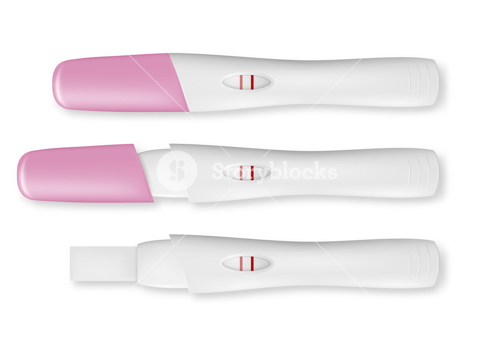 Vector Realistic Pregnancy Test With Positive Result Set Icon 1000x700 Vector Realistic Pregnancy Test With Positive Result Set Icon