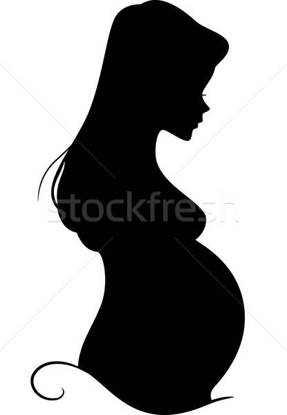 415x600 Pregnant Silhouette Vector Illustration Lenm