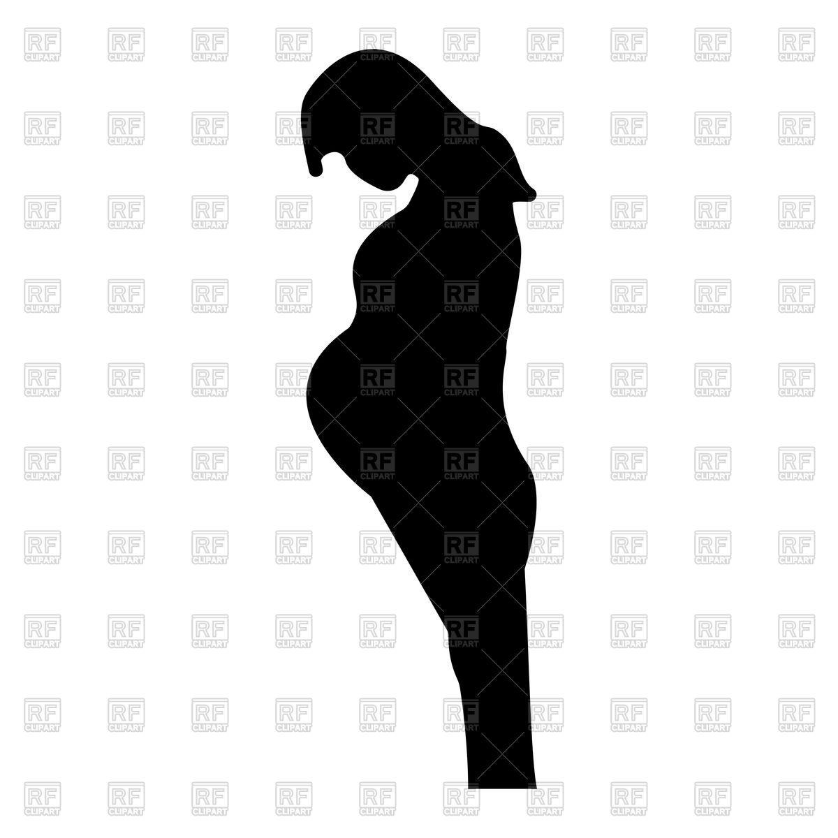 1200x1200 Pregnant Woman Black Silhouette Vector Image Of People