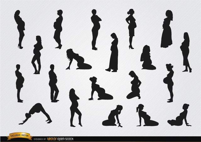 640x452 Free Vectors Pregnant Woman Silhouettes Vector Open Stock
