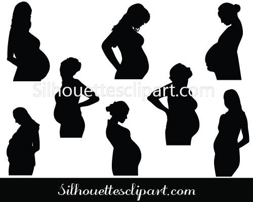 500x400 Pregnant Woman Silhouette Download Silhouettes Vector