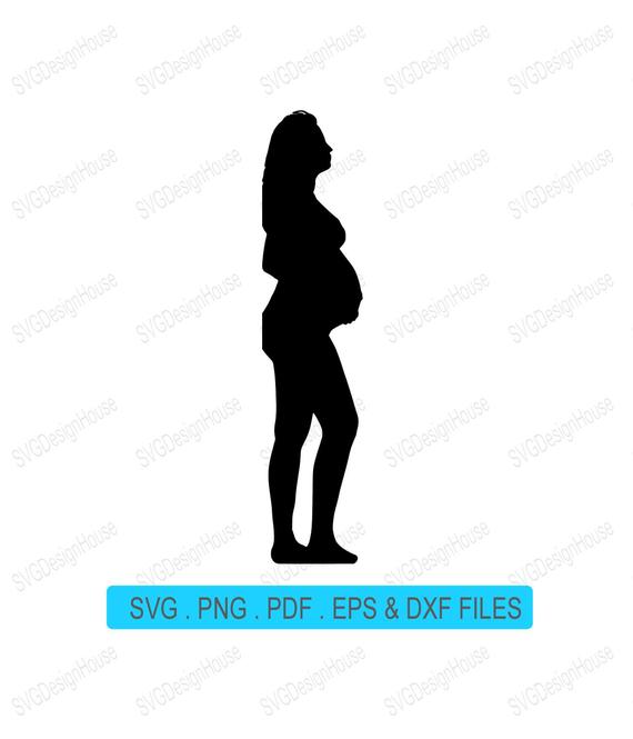 570x665 Pregnant Woman Silhouette Woman Pregnancy Vector Etsy