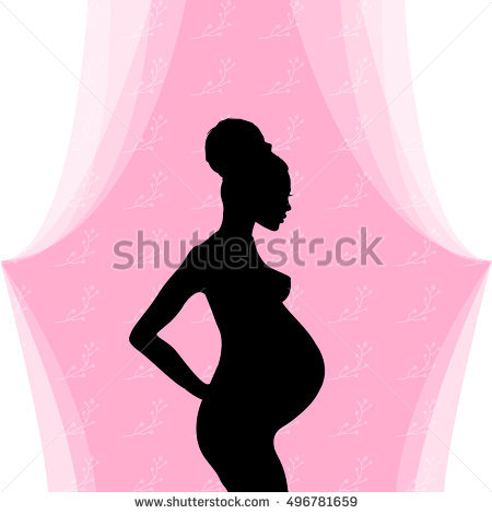 450x470 African American Pregnant Woman Silhouette