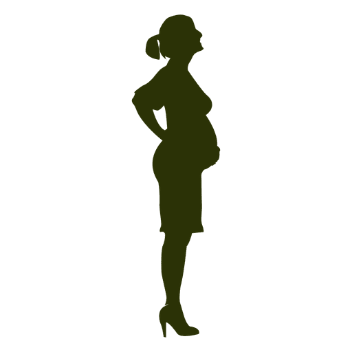 512x512 Standing Pregnant Woman Silhouette