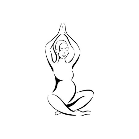 450x450 Yoga For Pregnant Woman Silhouette Of The Pregnant Woman On White