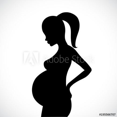 Pregnant Woman Silhouette Vector at Vectorified.com | Collection of ...