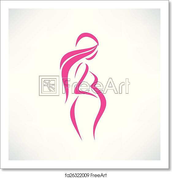 561x581 Free Art Print Of Pregnant Woman Silhouette, Isolated Vector