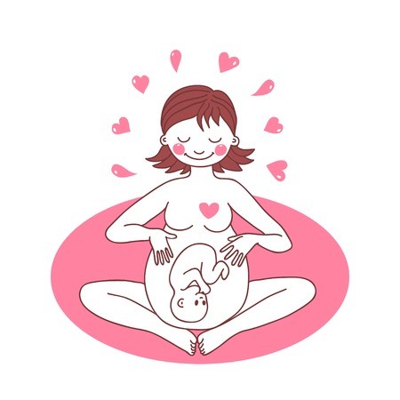 450x450 Illustration Of A Happy Pregnant Woman Vector Illustration