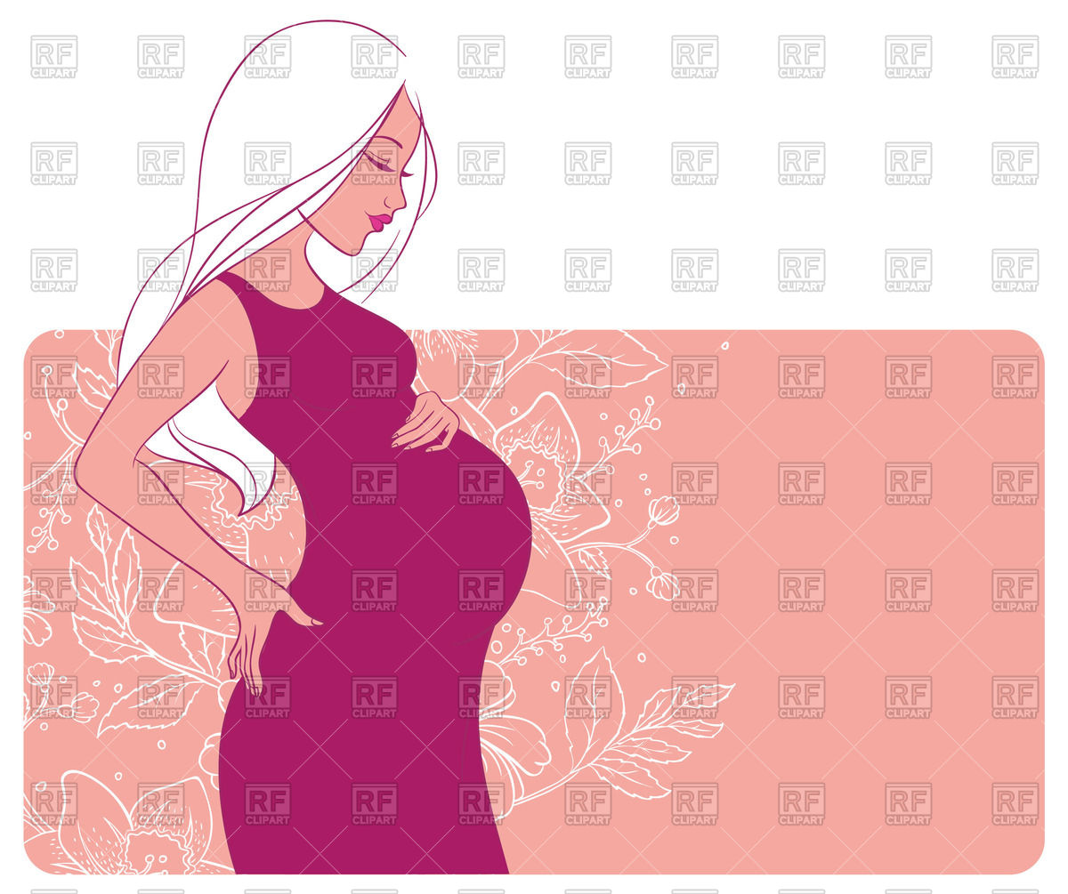 1200x1005 Pregnant Woman In The Purple Dress Vector Image Of People