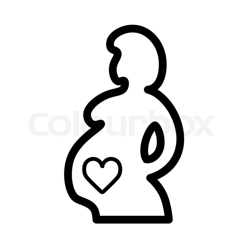 800x800 Pregnant Woman Vector Icon Black And Stock Vector Colourbox
