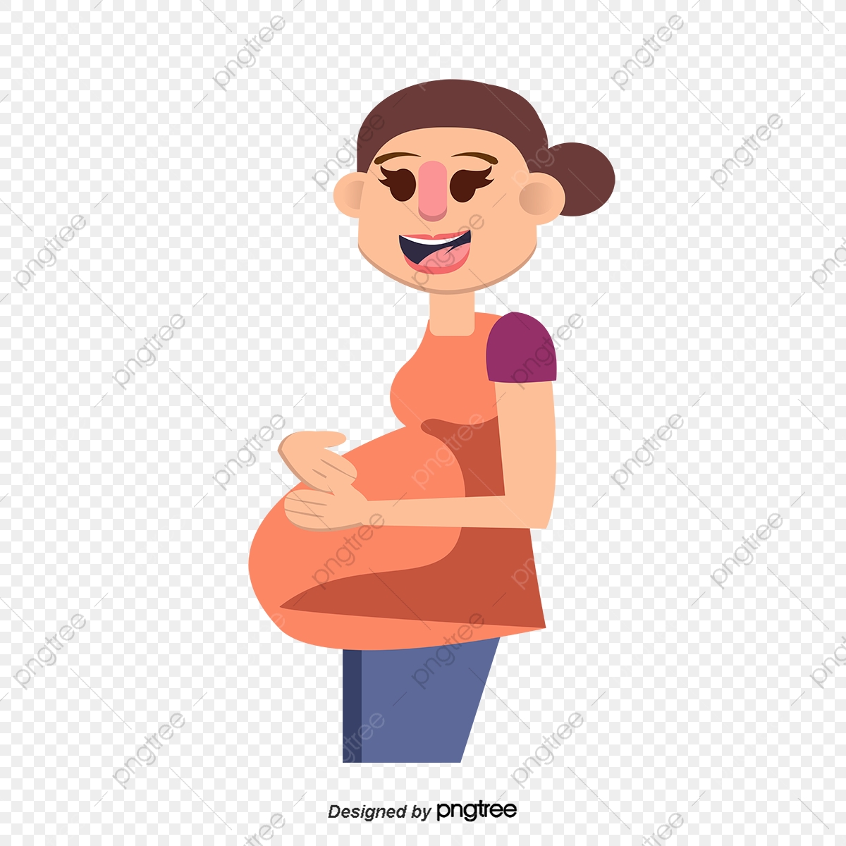 1200x1200 Cartoon Pregnant Women Vector Material, Cartoon Vector, Pregnant