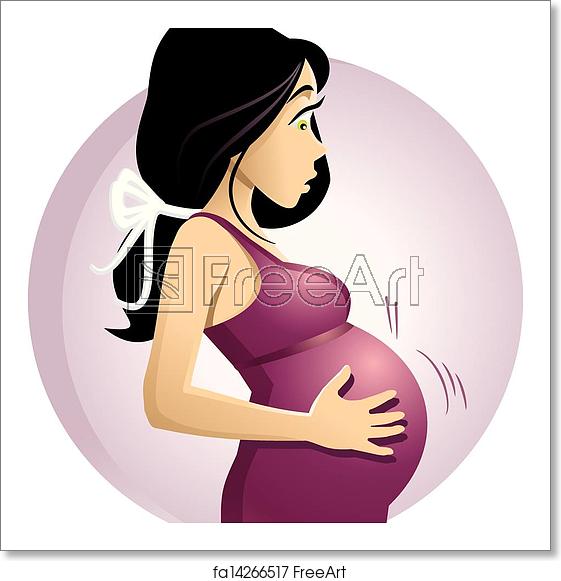 561x581 Free Art Print Of Pregnant Woman Vector Illustration Showing
