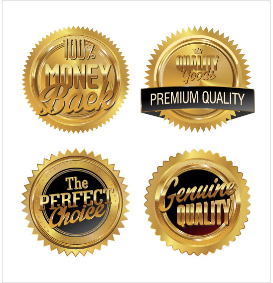 548x569 Golden Premium Quality Badge Vector Set Free Download