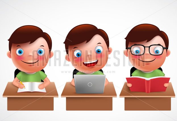 Boy Kid Vector Characters Set Male Preschool Student 623x427 Boy Kid Vector Characters Set Male Preschool Student