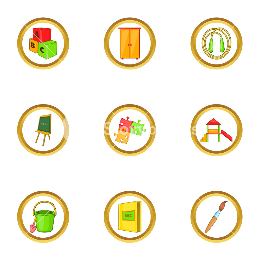 Preschool Icons Set Cartoon Illustration Of Preschool Vector 1000x1000 Preschool Icons Set Cartoon Illustration Of Preschool Vector