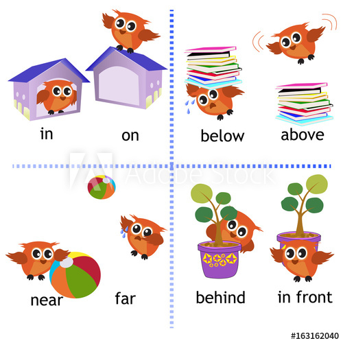 Preposition English Grammar With Owl Motion For Preschool Vector 500x500 Preposition English Grammar With Owl Motion For Preschool Vector