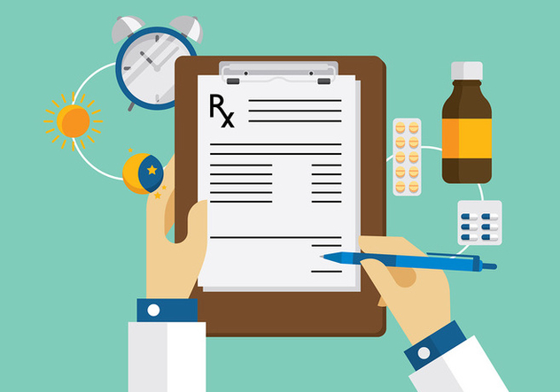 632x443 Prescription Pad Workspace Vector Free Vector Download