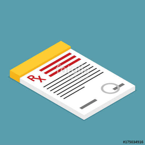 500x500 Prescription Pad Medical Prescription Vector Illustration Stock