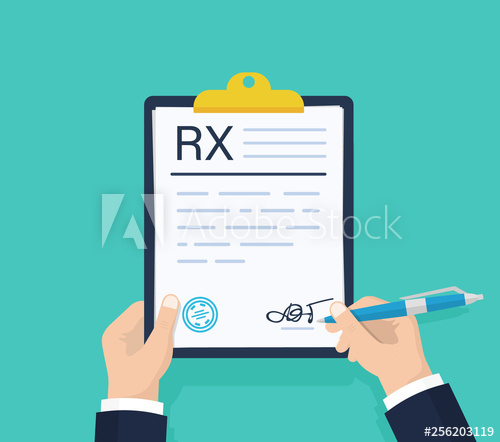 500x442 Man Hold Rx Prescription Form Medical Prescription Pad Clipboard