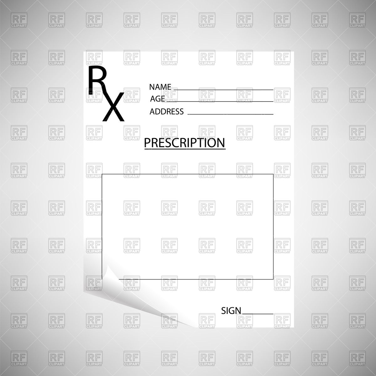 Medical Blank Prescription Vector Image Of Healthcare, Medical 1200x1200 Medical Blank Prescription Vector Image Of Healthcare, Medical