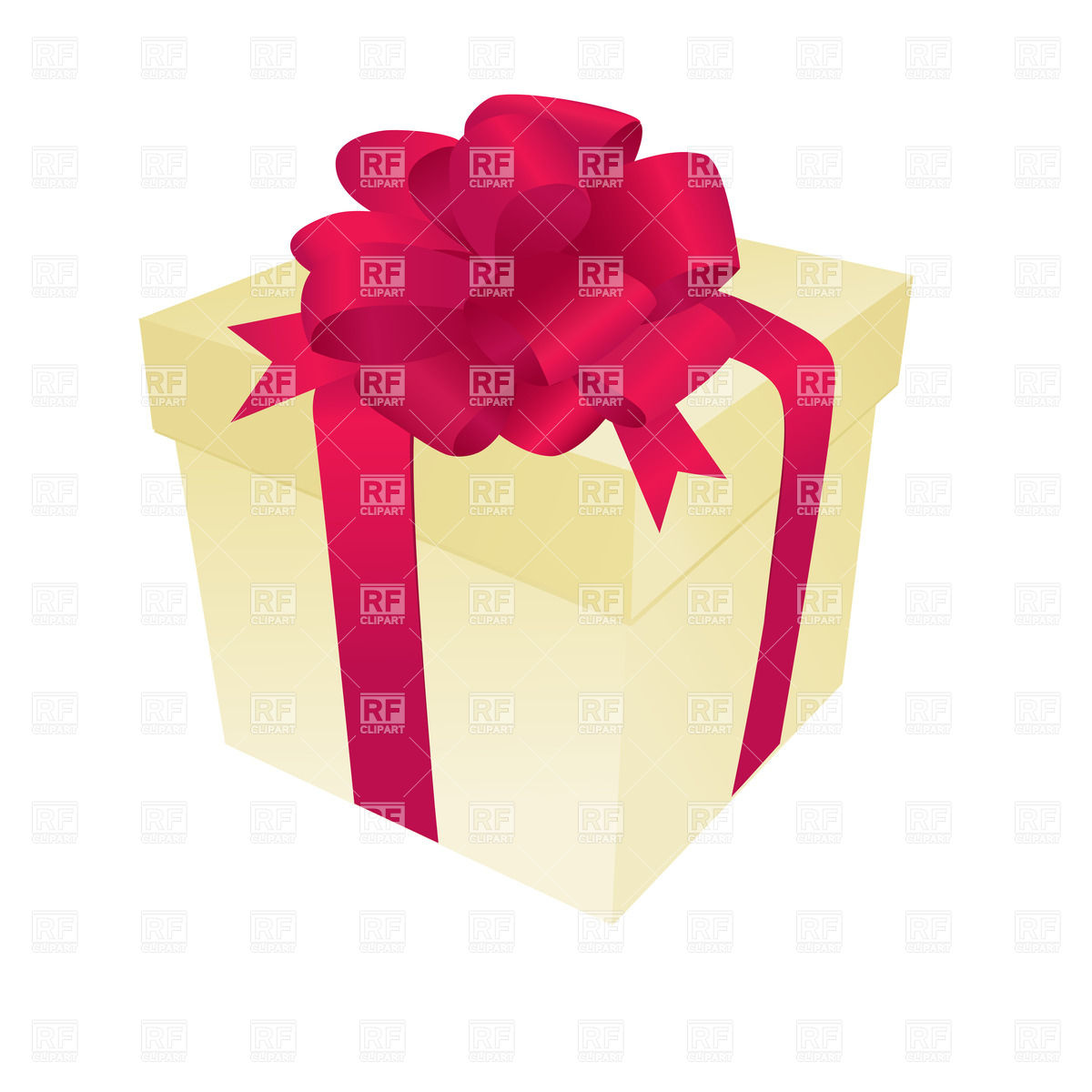 1200x1200 Pastel Gift Box With Red Ribbon And Bow Vector Image Of Objects