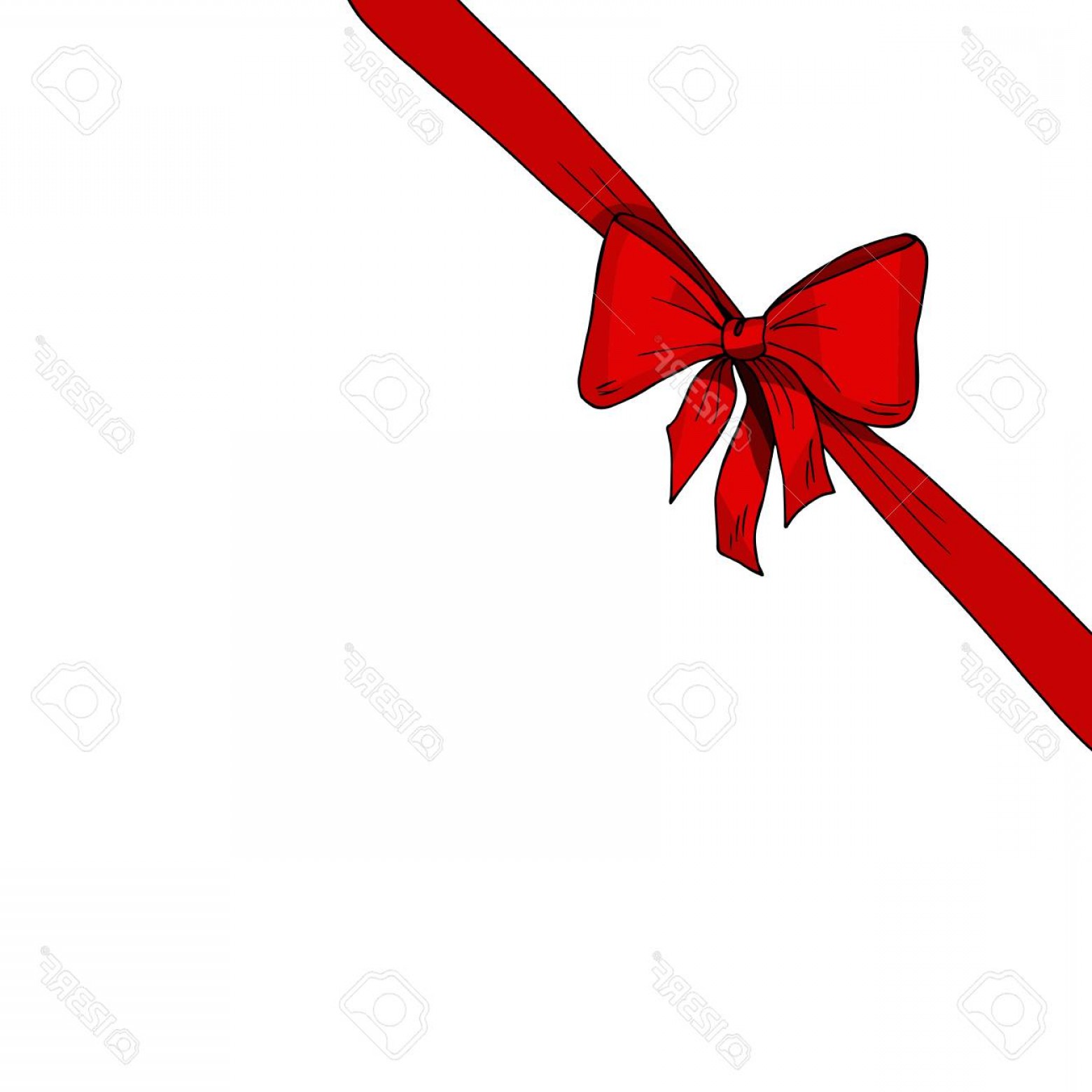 1560x1560 Photostock Vector Diagonal Red Ribbon And Bow Vector Illustration
