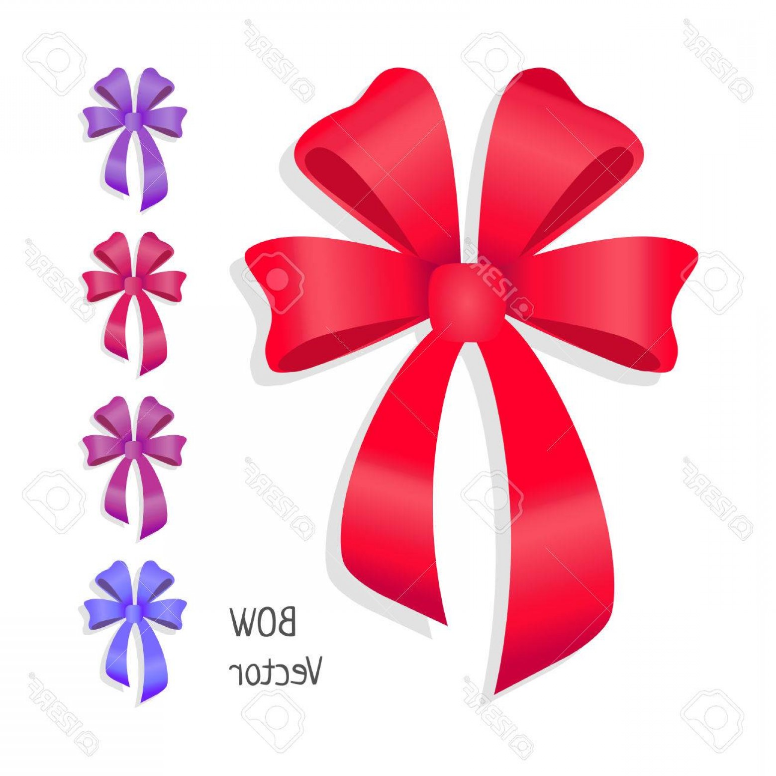1560x1560 Photostock Vector Vector Bow Set Isolated Colors Of Present Bows