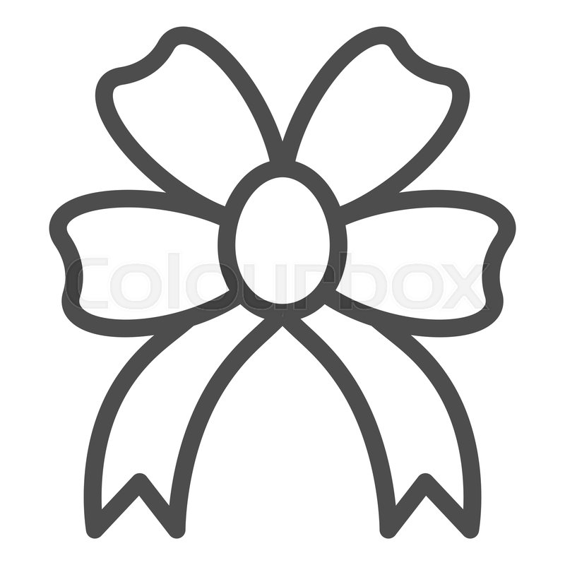 800x800 Present Bow Line Icon Double Knotted Stock Vector Colourbox
