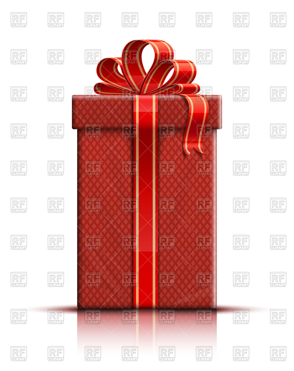 952x1200 Red Gift Box With Ribbon And Bow Vector Image Of Objects Frbird