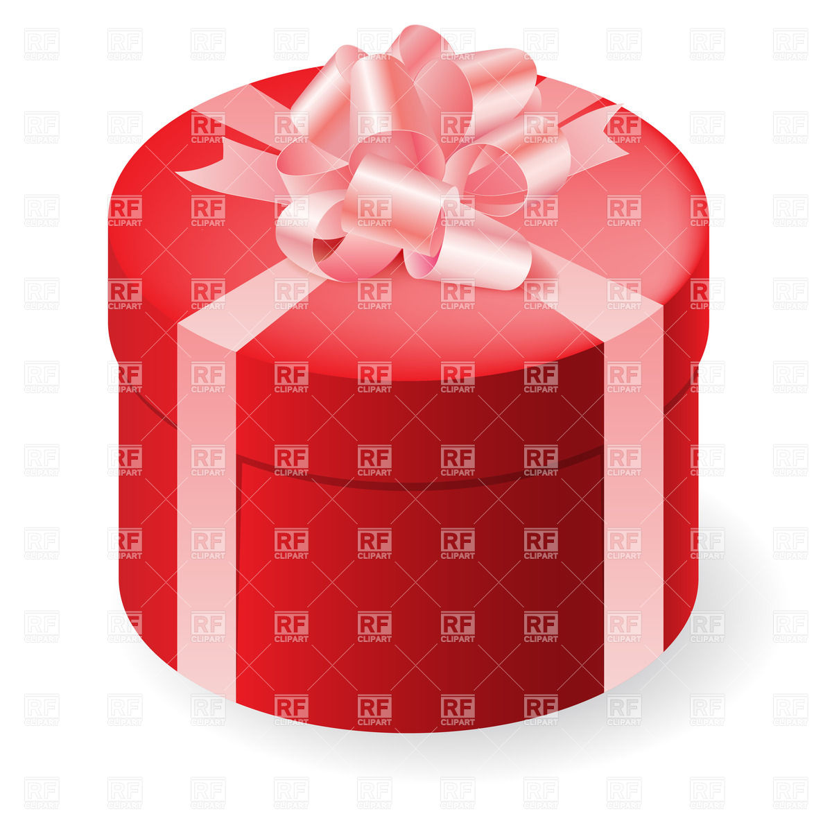 1200x1200 Red Gift Box With Shiny Pink Bow Vector Image Of Objects Dvarg