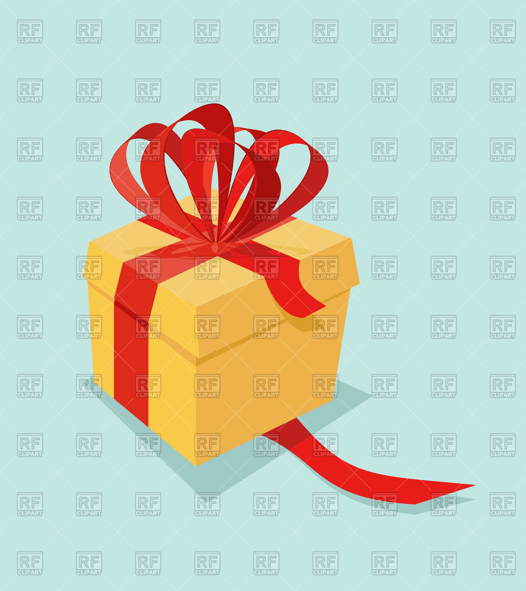 1068x1200 Cartoon Gift Box With Ribbon Bow Vector Image Of Signs, Symbols