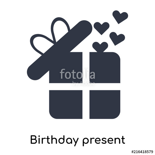 500x500 Birthday Present Icon Isolated On White Background Modern