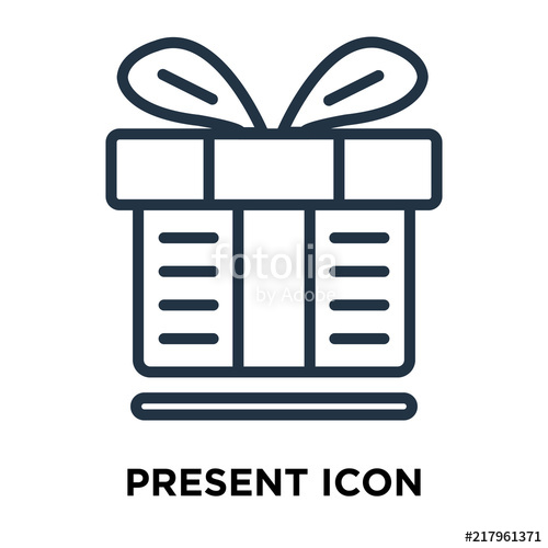 500x500 Present Icon Isolated On White Background Modern And Editable