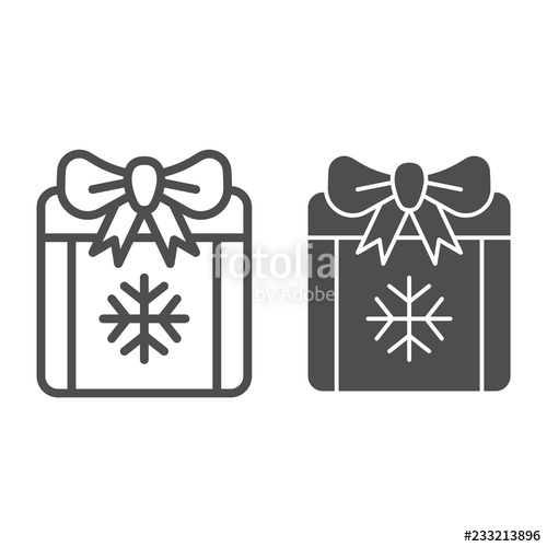 500x500 Gift Box Line And Glyph Icon Xmas Present Vector Illustration