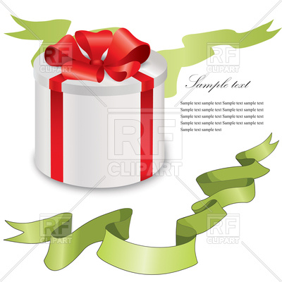 400x400 Holiday Gift Box And Green Ribbons