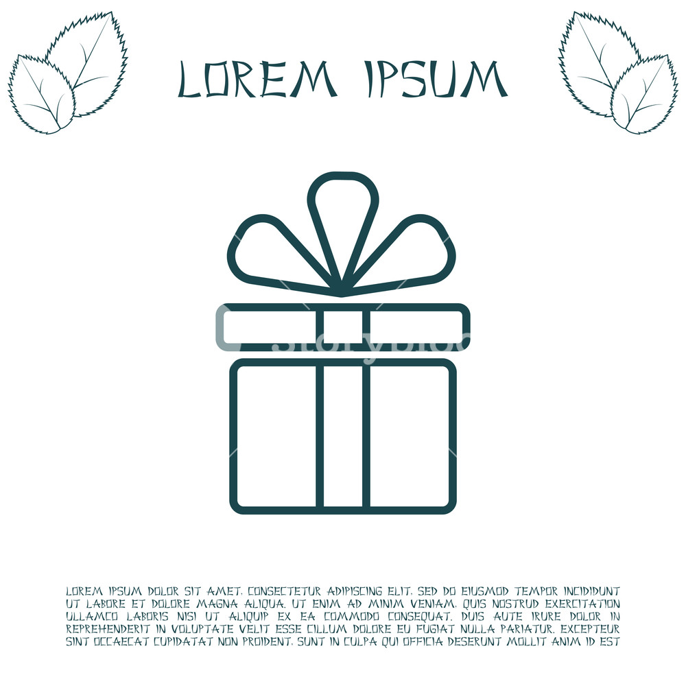 1000x1000 Present Vector Line Icon Royalty Free Stock Image