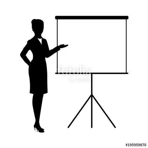 500x500 Silhouette Businesswoman Present, Vector Stock Image And Royalty