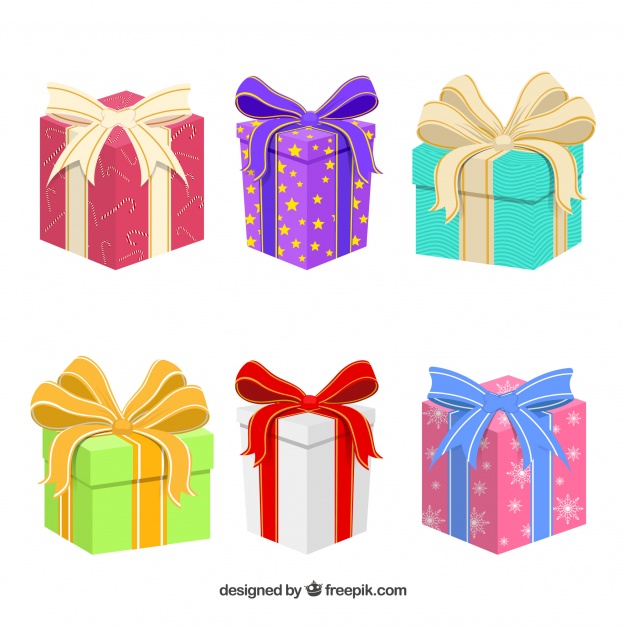 626x626 Collection Of Realistic Christmas Presents Vector Free Download