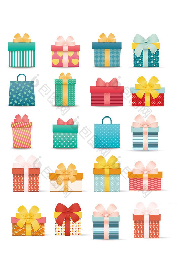 700x1053 Cute Birthday Box Present Gift Box Packaging Vector Material Free