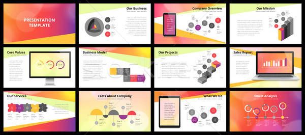 600x265 Business Presentation Templates Vector Illustration Ildogesto