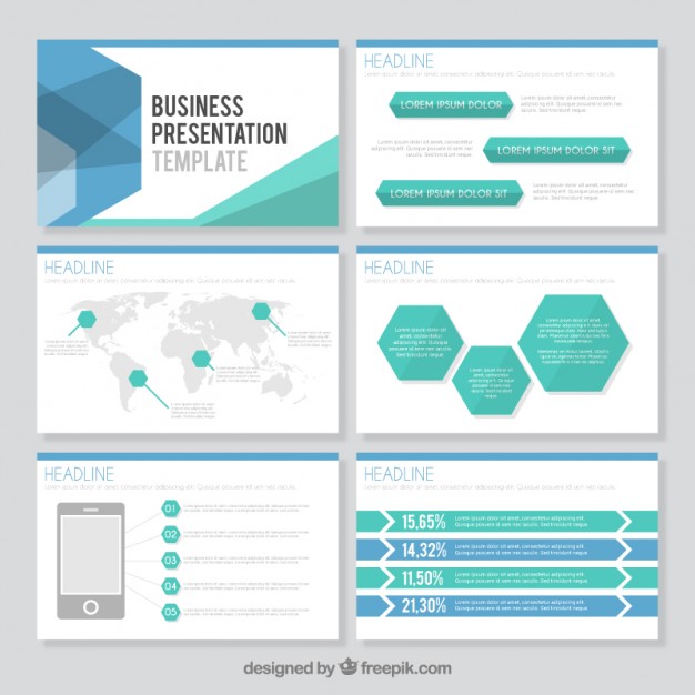 626x626 Hexagonal Business Presentation Template Vector Premium Download