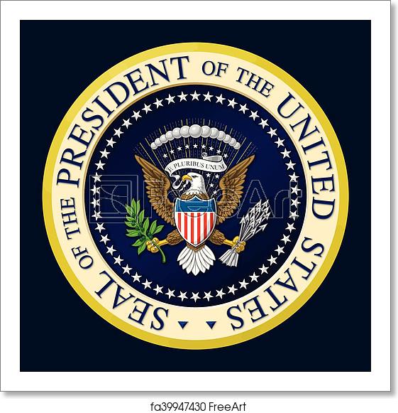 561x581 Free Art Print Of Us Presidential Seal Color Highly Detailed
