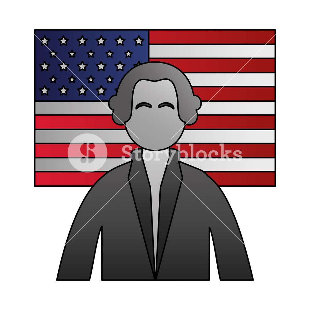 George Washington Character Presidents Day Vector Illustration 1000x1000 George Washington Character Presidents Day Vector Illustration